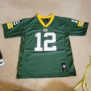 Aaron Rodgers #12 Green Bay Packers Green Jersey Youth Large 14-16  NFL TEAM APP